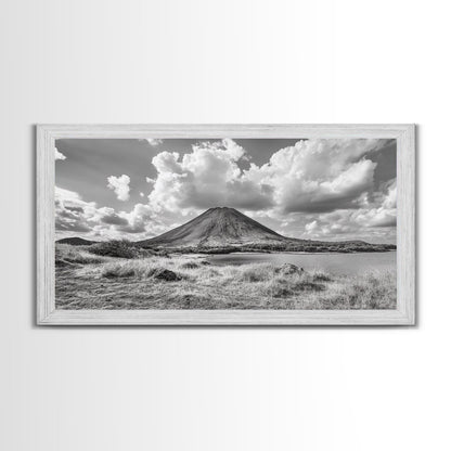 Volcano Peak, Dramatic Clouds, Nature Power, Canvas Print, Mountain Wall Art, Office Nature Photography, Landscape Fine Art Print