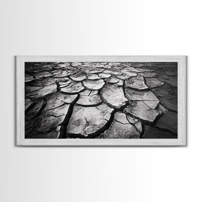Cracked Earth Texture, Nature Closeup, Desert Minimalism, Earth Tone Art, Canvas Print, Rustic Home Decor, Fall Entryway Wall Art