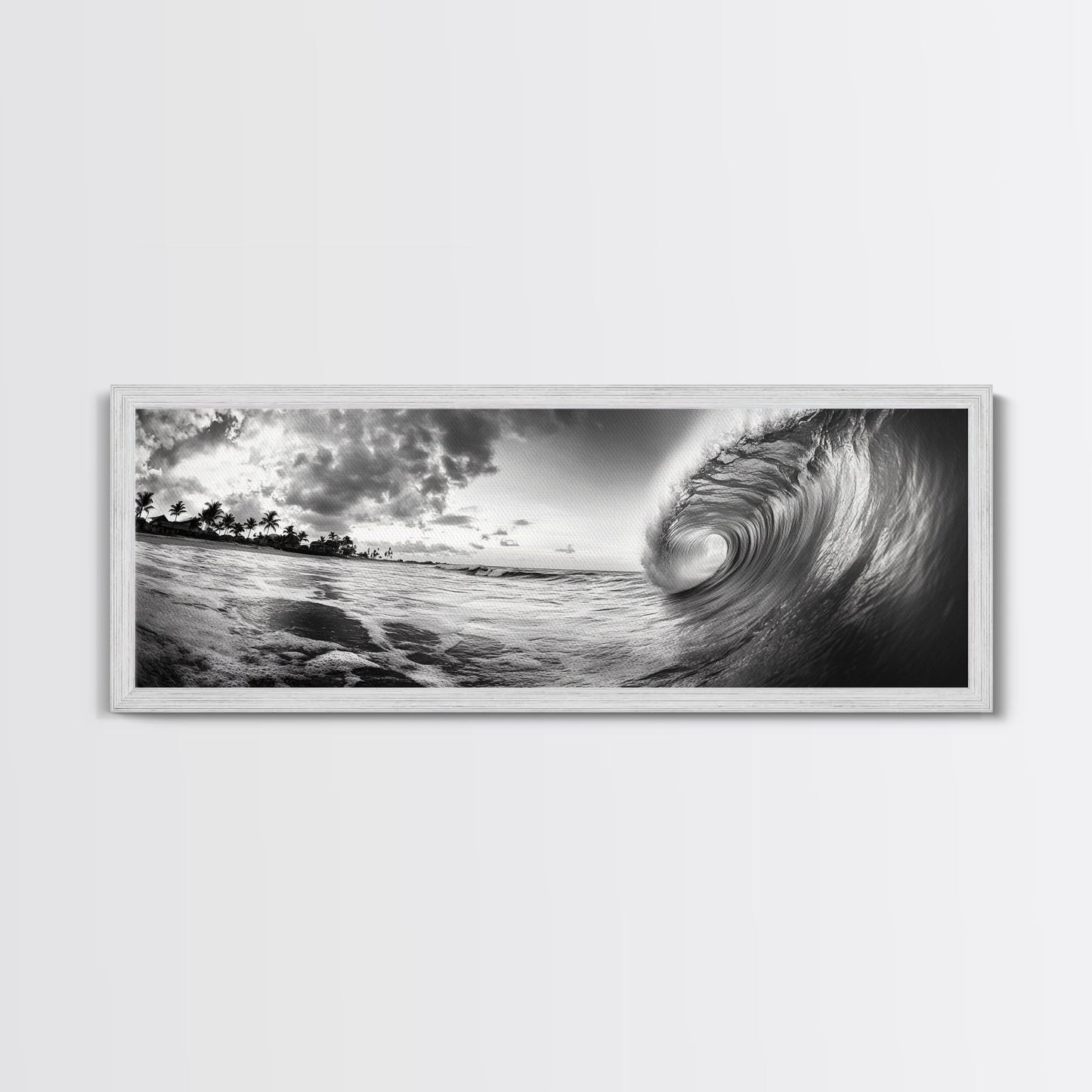 Barrel Wave Curl, Surfer's Dream, Ocean Power, Framed Canvas Print, Coastal Wall Art, Beach House Decor, Surf Photography