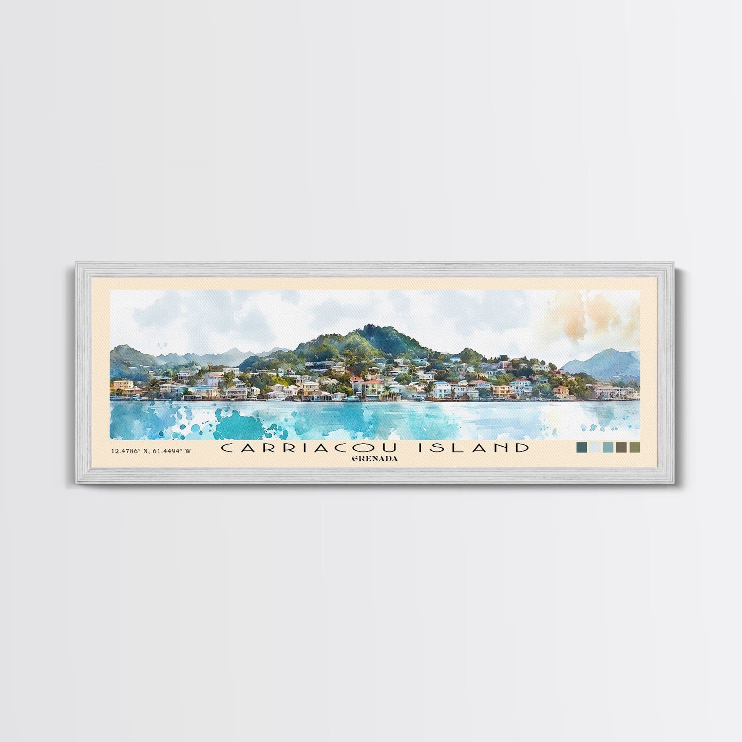 Carriacou Island, Grenada Watercolor Beach Print, Vacation Gift, Grenada Wall Art, Beach Painting, Beach Decor, Beach Painting