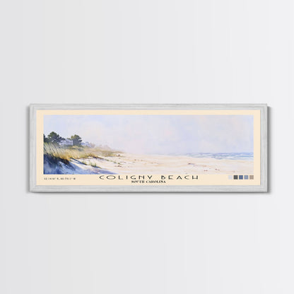 Coligny Beach, South Carolina Watercolor Print, Vacation Gift, South Carolina Wall Art, Beach Painting, Beach Decor, Large Wall Art, Wood Frame Art