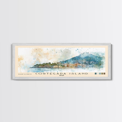 Cortegada Island, Spain Watercolor Beach Print, Vacation Gift, Spain Wall Art, Framed Canvas Print, Framed Beach Painting