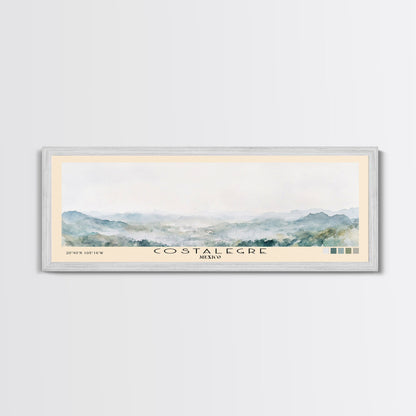 Costalegre, Mexico Watercolor Print, Vacation Gift, Mexico Wall Art, Beach Painting, Beach Decor, Large Wall Art, Wood Frame Art