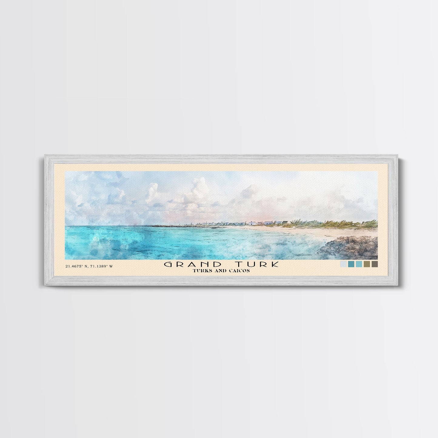 Grand Turk, Turks and Caicos Watercolor Beach Print, Vacation Gift, Turks and Caicos Wall Art, Beach Painting, Beach Decor, Beach Painting