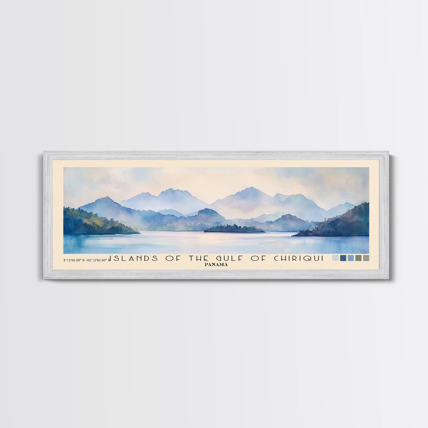 Islands of the Gulf of Chiriqui, Panamá Watercolor Beach Print, Vacation Gift, Panamá Wall Art, Beach Painting, Beach Decor, Beach Painting