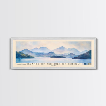 Islands of the Gulf of Chiriqui, Panamá Watercolor Beach Print, Vacation Gift, Panamá Wall Art, Beach Painting, Beach Decor, Beach Painting