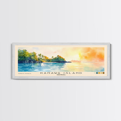 Kanawa Island, Indonesia Watercolor Print, Vacation Gift, Indonesia Wall Art, Beach Painting, Beach Decor, Large Wall Art, Wood Frame Art