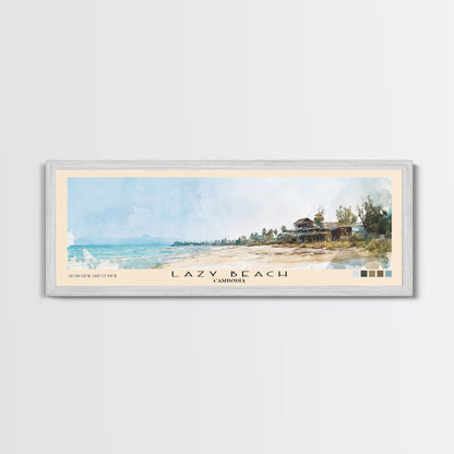 Lazy Beach, Cambodia Watercolor Beach Print, Vacation Gift, Cambodia Wall Art, Beach Painting, Beach Decor, Beach Painting