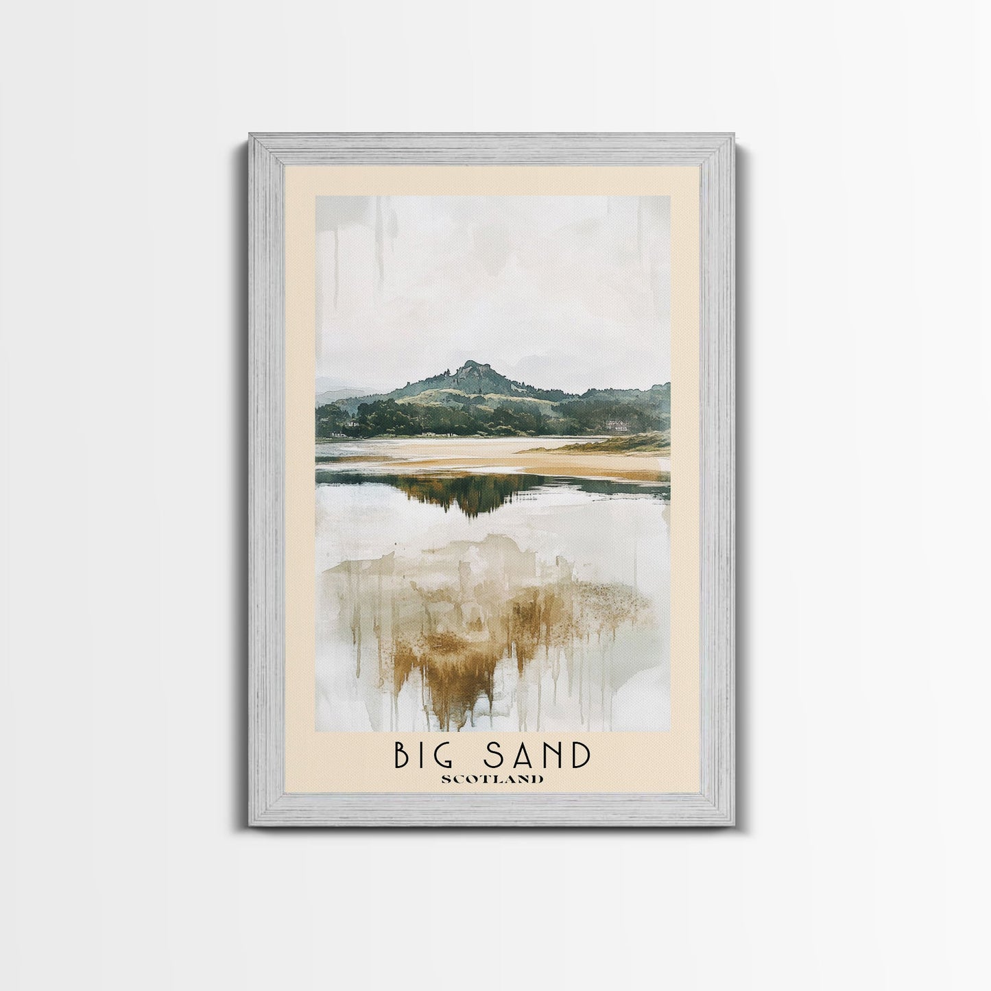Big Sand, Scotland Watercolor Beach Print, Vacation Gift, Scotland Wall Art, Beach Painting, Beach Decor, Beach Painting
