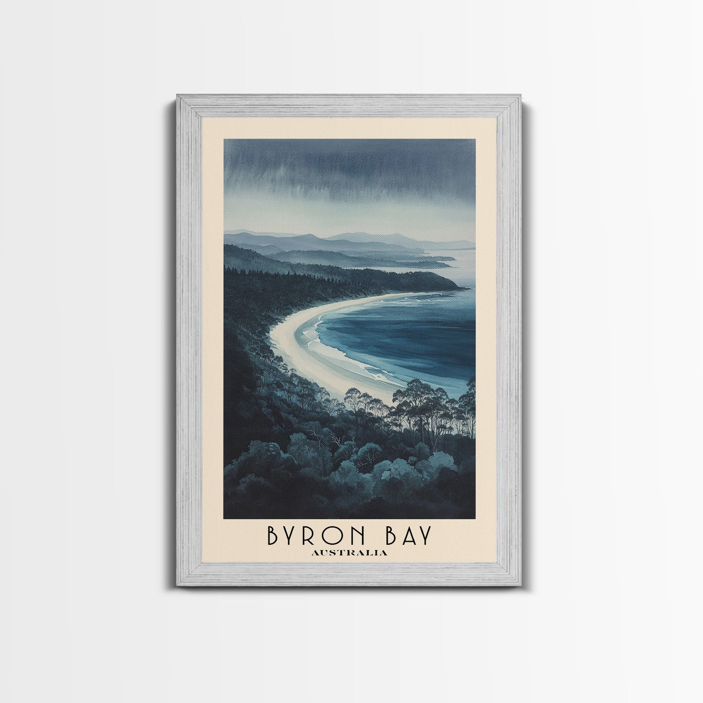 Byron Bay, Australia Watercolor Beach Print, Vacation Gift, Australia Wall Art, Beach Painting, Beach Decor, Beach Painting