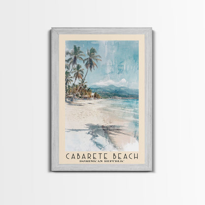 Cabarete Beach, Dominican Republic Watercolor Print, Vacation Gift, Dominican Republic Wall Art, Beach Painting, Beach Decor, Large Wall Art, Wood Frame Art