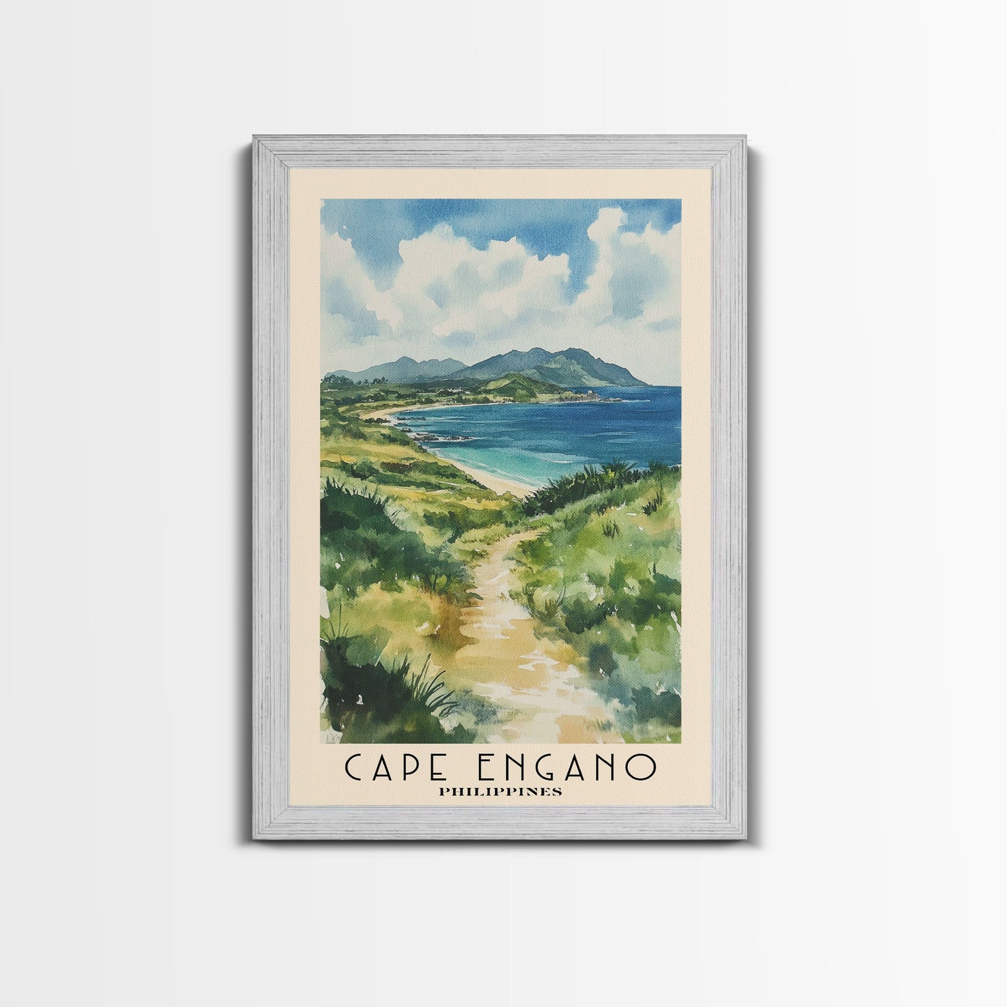 Cape Engano, Philippines Watercolor Beach Print, Vacation Gift, Philippines Wall Art, Beach Painting, Beach Decor, Beach Painting