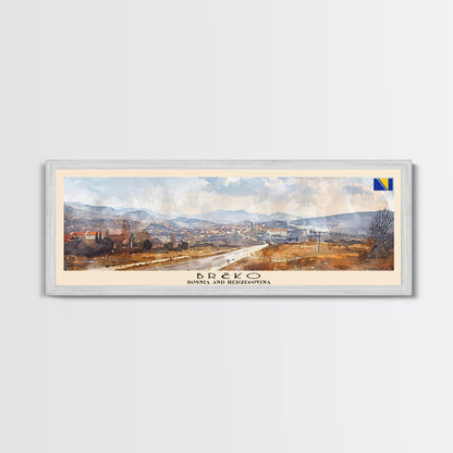 Brčko Bosnia Wall Art, Panoramic Travel Poster, Panoramic Framed Canvas Print, City Wall Art, Wall Hanging Home Decor, Travel Art