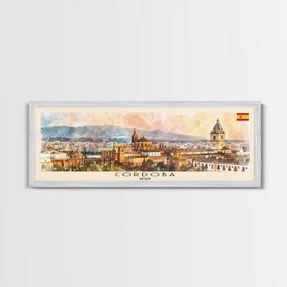 Cordoba Spain Travel Art, City Art, Framed Canvas Print or Metal Wall Art, Europe Travel Poster, Panoramic Wall Art, Extra Wide Wall Art