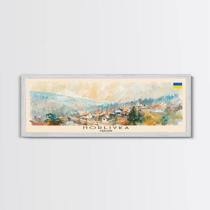 Horlivka Ukraine Wall Art, Panoramic Travel Poster, Panoramic Framed Canvas Print, City Wall Art, Wall Hanging Home Decor, Travel Art