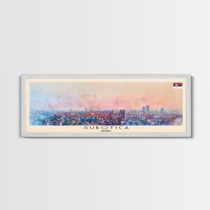Subotica Serbia Travel Print Wall Art, Panoramic City Art, Travel Art, Wall Decor, Vacation Gift, Framed Canvas Print Or Metal Art