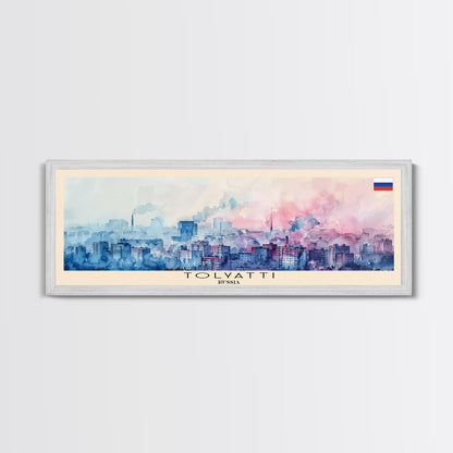 Togliatti Russia Panoramic Travel Poster, Framed Canvas Print or Metal Wall Art, Travel Art, Home Decor, Panoramic Painting, Midcentury Art