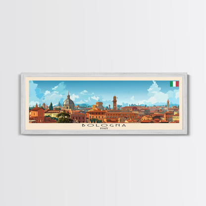 Bologna Italy Wall Art, Panoramic Travel Poster, Panoramic Framed Canvas Print, City Wall Art, Wall Hanging Home Decor, Travel Art