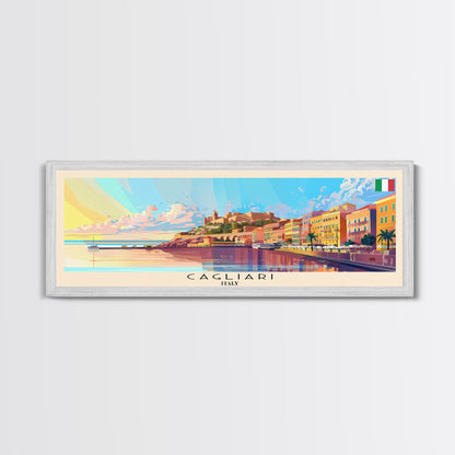 Cagliari Italy Wall Art, Panoramic Travel Poster, Panoramic Framed Canvas Print, City Wall Art, Wall Hanging Home Decor, Travel Art