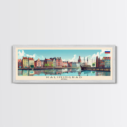 Kaliningrad Russia Travel Print Wall Art, Panoramic City Art, Travel Art, Wall Decor, Vacation Gift, Framed Canvas Print Or Metal Art