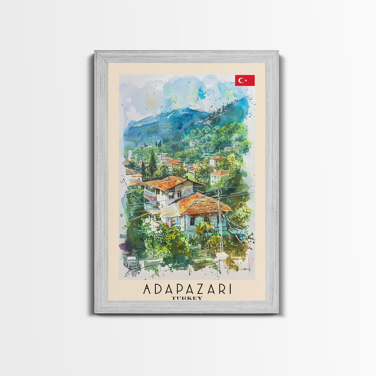 Lush Adapazarı Turkey Greenery Scene, Framed Canvas Print, Bedroom Wall Art, Nature Style, Perfect Home Decor