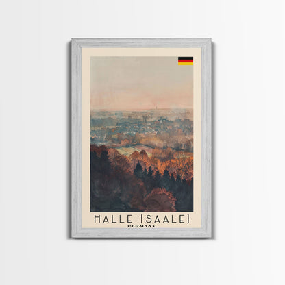 Halle Germany Scenic View Art, Framed Canvas Print, Bedroom Wall Art, Travel Poster Art, Home Decoration, German Wall Art