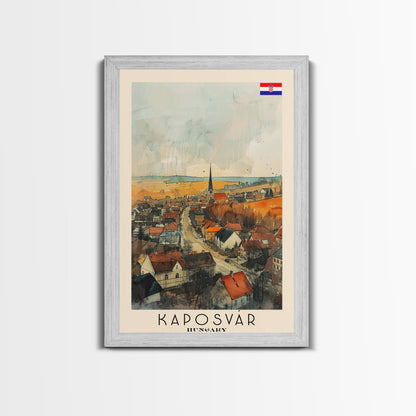 Kaposvar Hungary Urban Landscape, Framed Canvas Print, Travel Poster, Wall Art, Home Decoration, Cityscape Decor, Living Room Art, Hungarian City