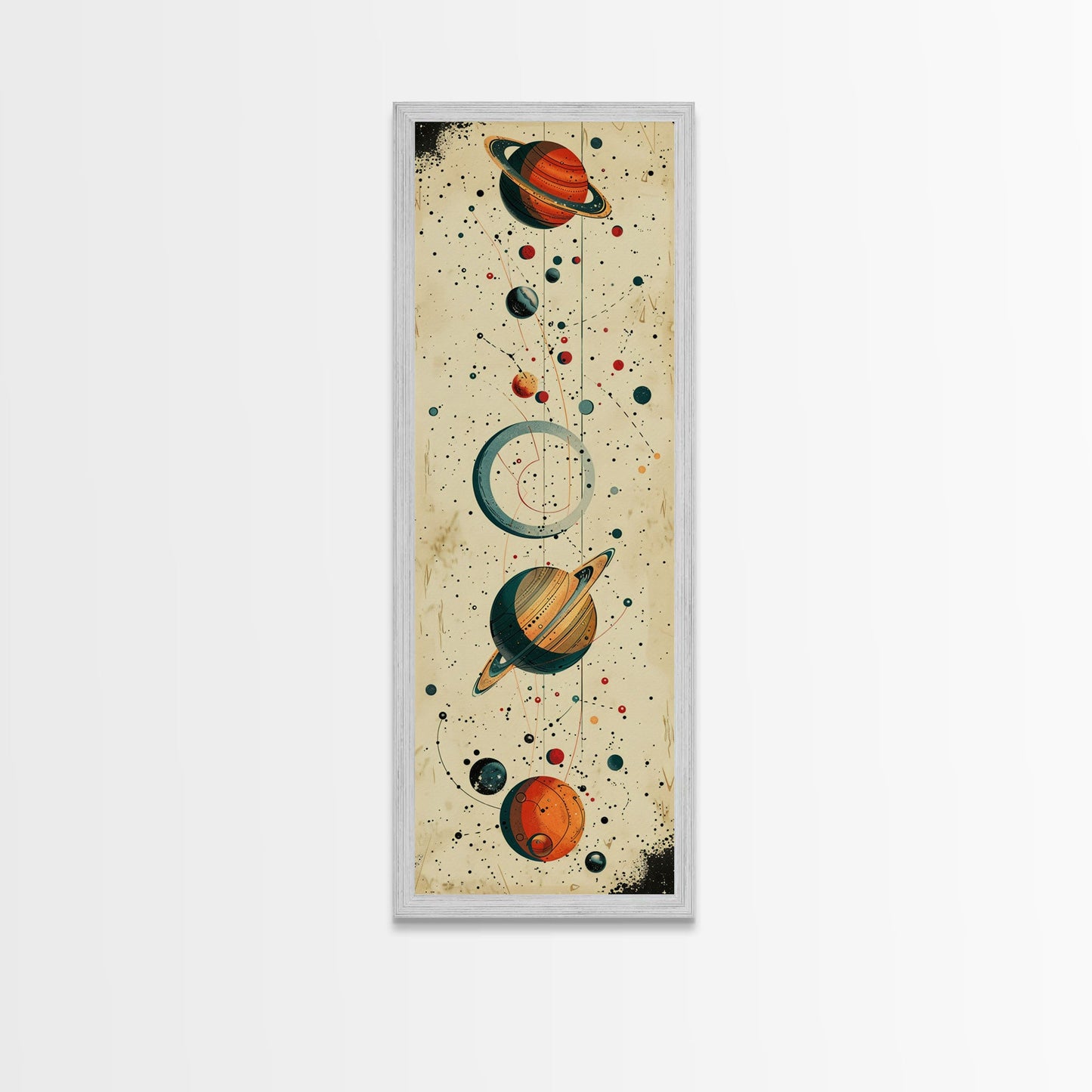 Planets and Stars, Boys Nursery Room Decor, Gift For Son, Framed Canvas Print