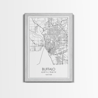 Buffalo Street Map, New York Map, City Map Art, Modern Art, Wall Art, Canvas Print, Canvas Wall Art, Wedding Gift, Home Office Wall Art