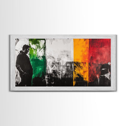 Abstract Portrait, moody art, dark romance painting, chicano art, black and white painting, modern wall decor, Framed Canvas Print