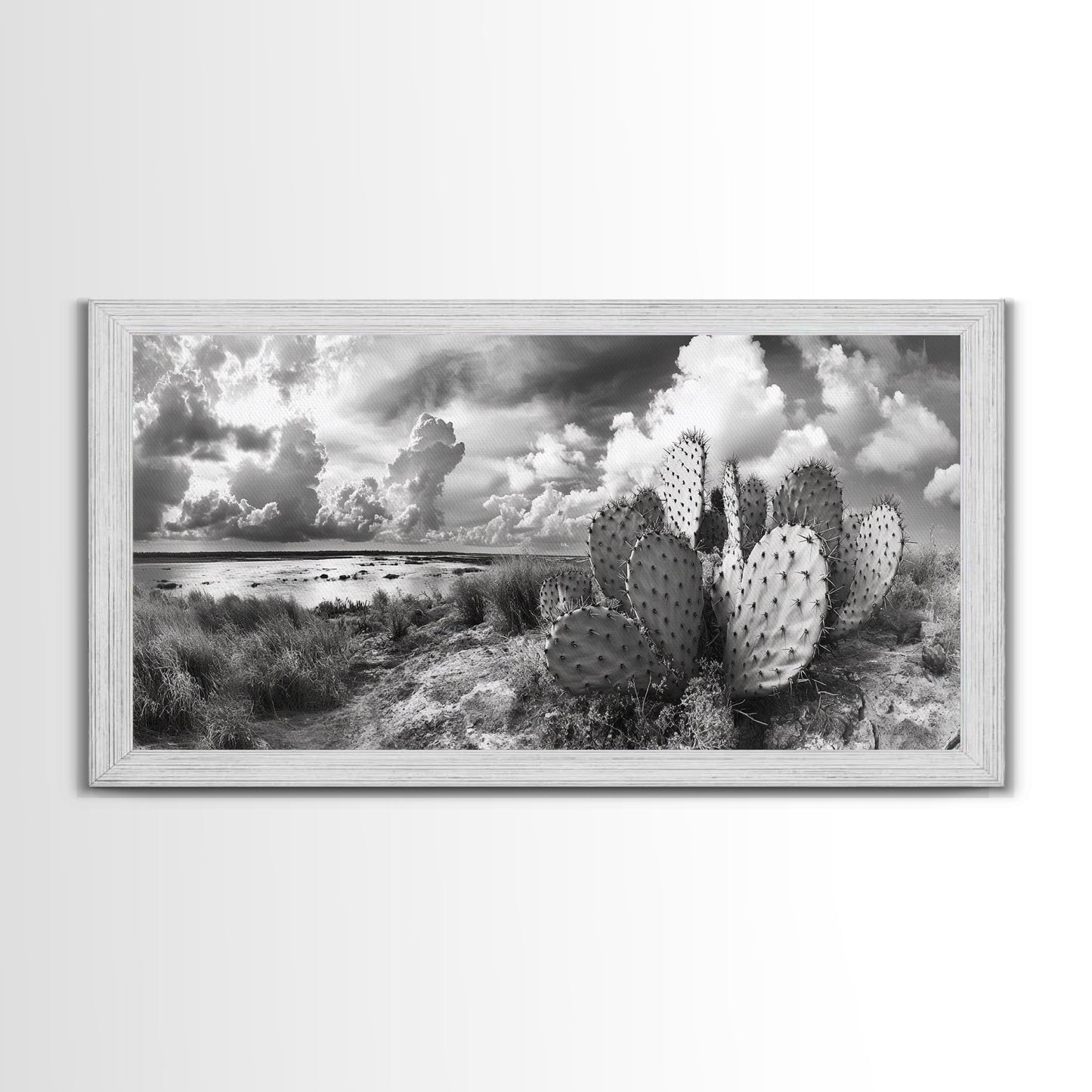 Desert Landscape, Joshua tree art, rustic decor, botanical prints, scenic view, panoramic art, southwest wall art, Canvas Print