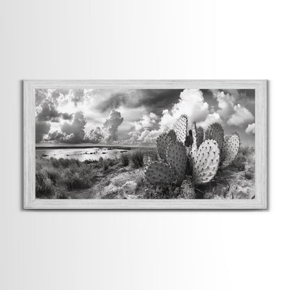Desert Landscape, Joshua tree art, rustic decor, botanical prints, scenic view, panoramic art, southwest wall art, Canvas Print