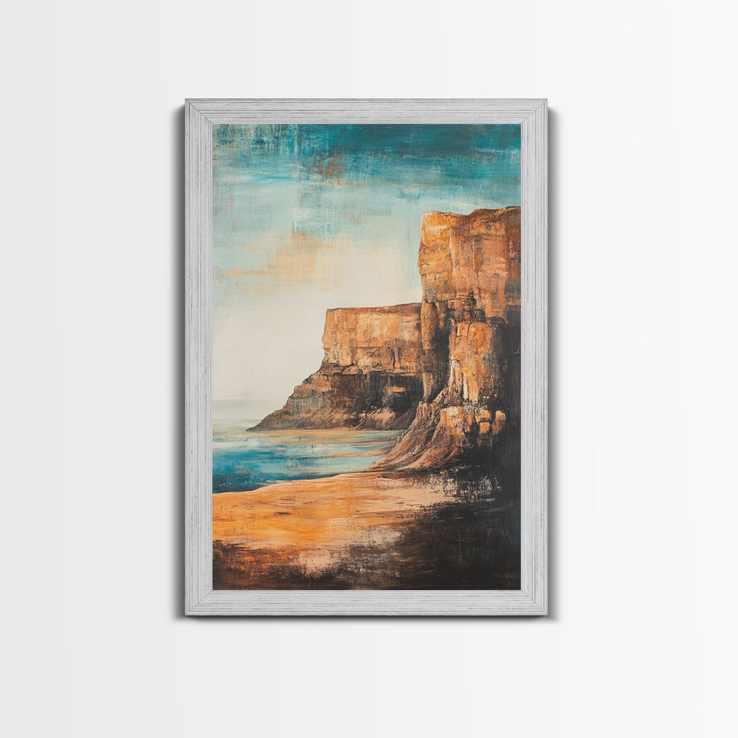 Irish Cliffs Painting, Ireland painting, coastal decor, landscape painting, nautical wall art, seascape painting, Canvas Print