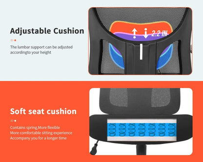 Big and Tall Office Chair 400Lbs Wide Seat Mesh Desk Chair Massage Rolling Swivel Ergonomic Computer Chair with Lumbar Support