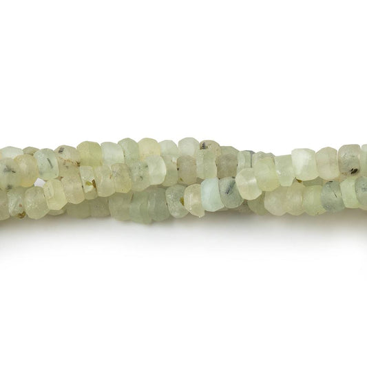 4-5mm Frosted Prehnite Plain Rondelle Beads 13 inch 118 pieces
