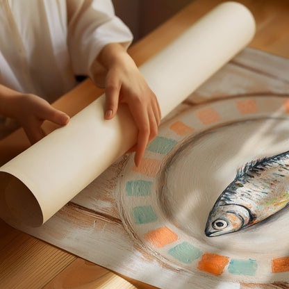 Pesce on Painted Tile Plate