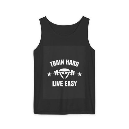 Motivational Gym Tank Top - Train Hard Live Easy Fitness Wear