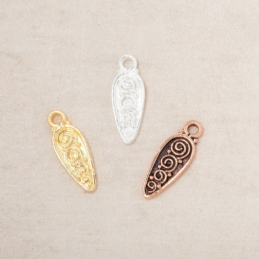 61x7mm Scroll Point Pendant Charm Set of 4 pieces