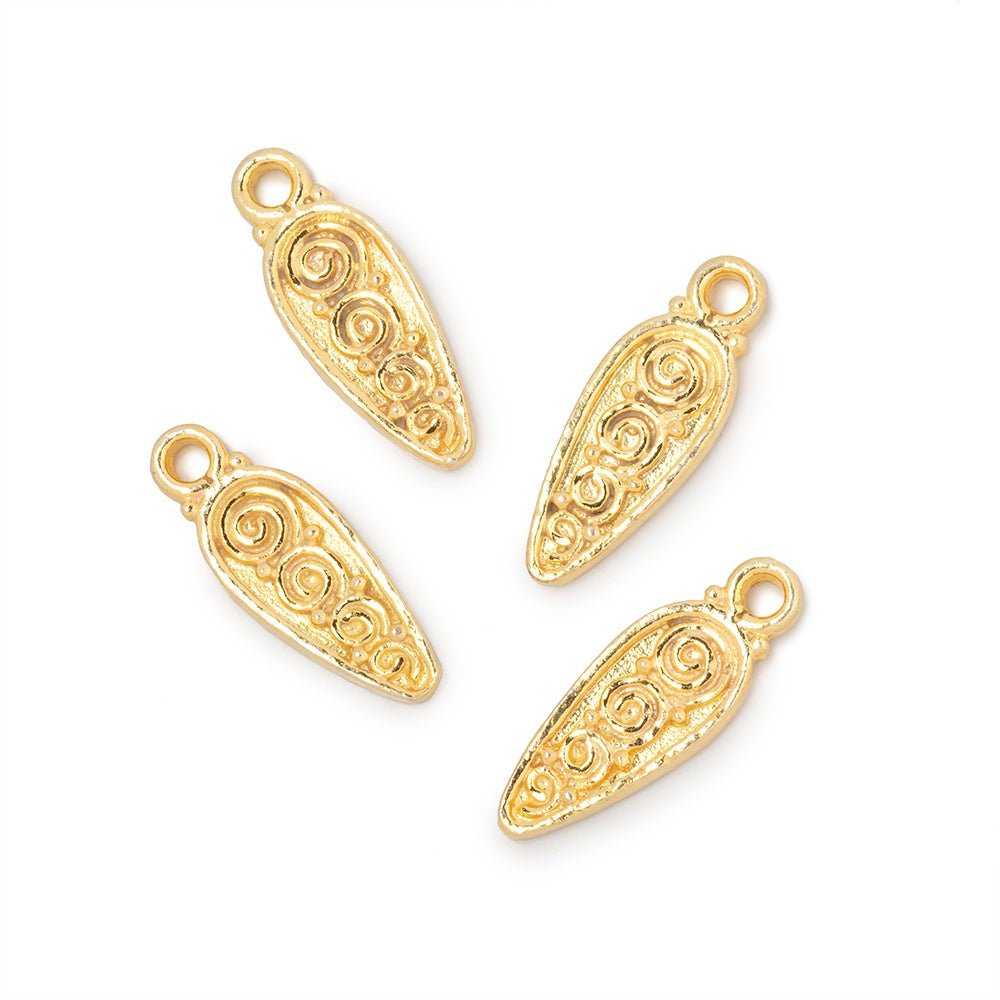 61x7mm Scroll Point Pendant Charm Set of 4 pieces