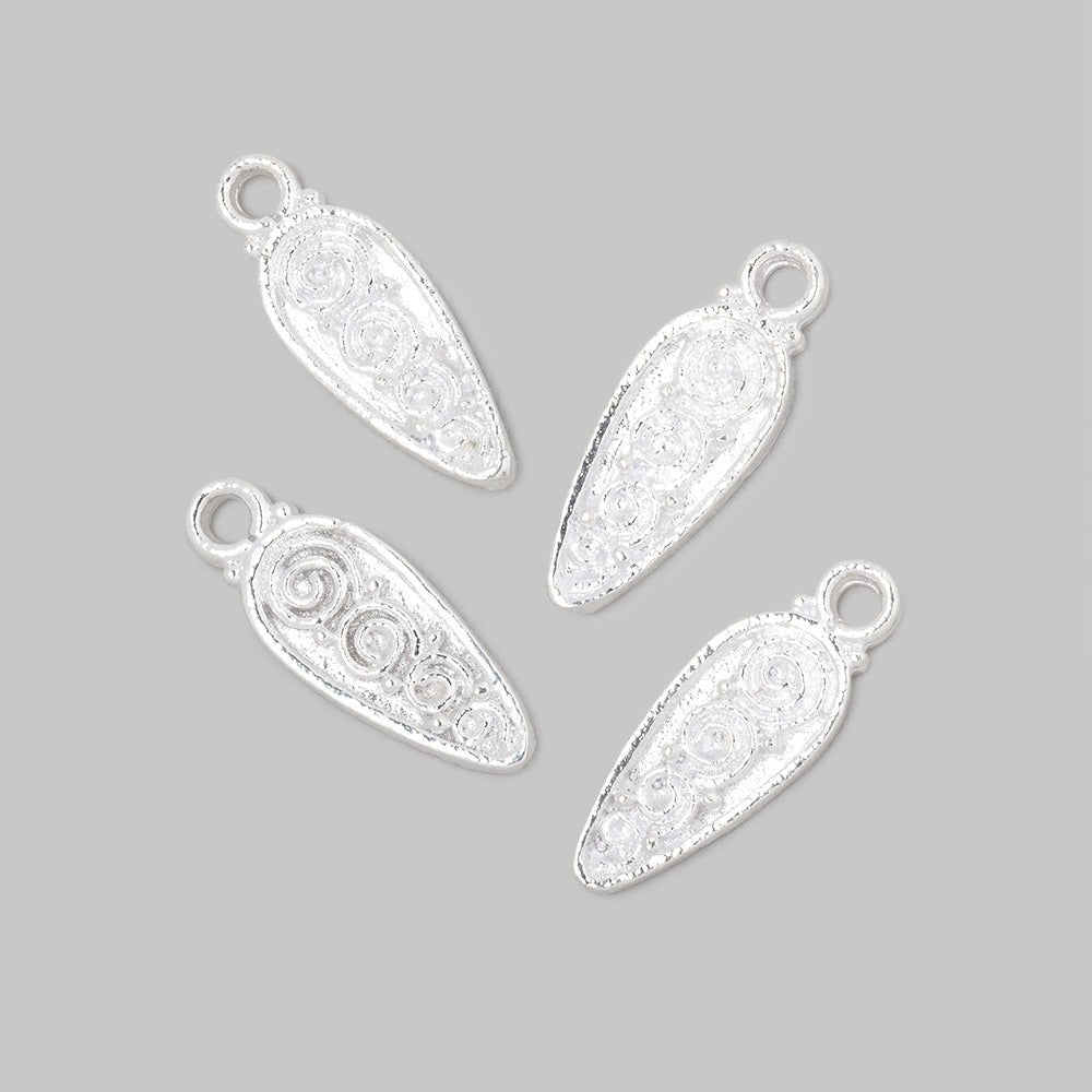 61x7mm Scroll Point Pendant Charm Set of 4 pieces
