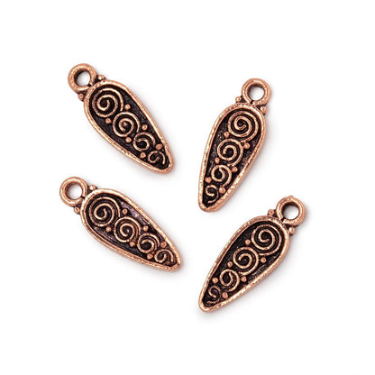 61x7mm Scroll Point Pendant Charm Set of 4 pieces