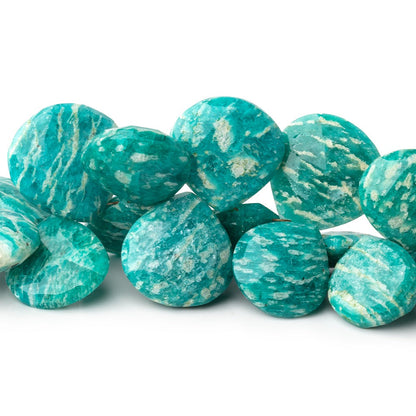 11.5x11.5-19x19mm Russian Amazonite Faceted Hearts 8 inch 35 Beads