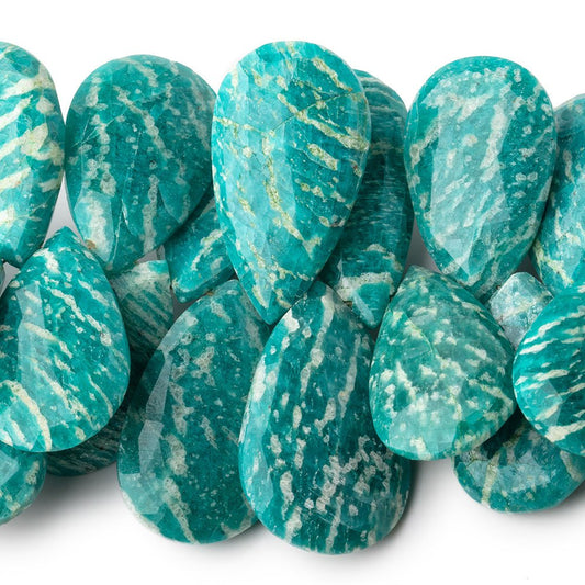 23x15-33x20mm Russian Amazonite Faceted Pear Beads 7 inch 35 pieces