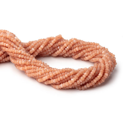 3mm Angel Skin Peach Moonstone Faceted Rondelles 12.5 inch 140 Beads