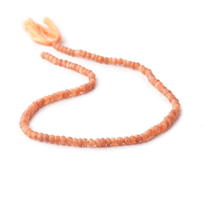 4mm Dark Angel Skin Peach Moonstone faceted rondelles 12.5 inch 111 beads