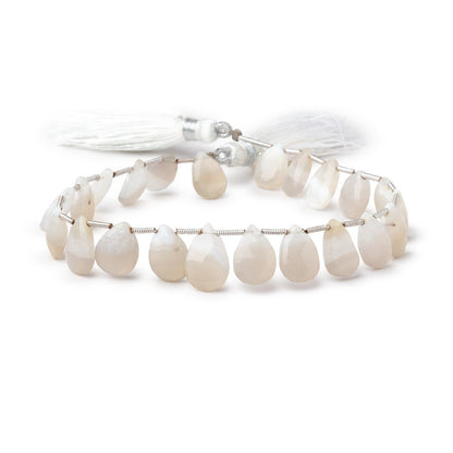 8x7-11x8mm Champagne Agate Faceted Pear Beads 8 inch 18 pieces