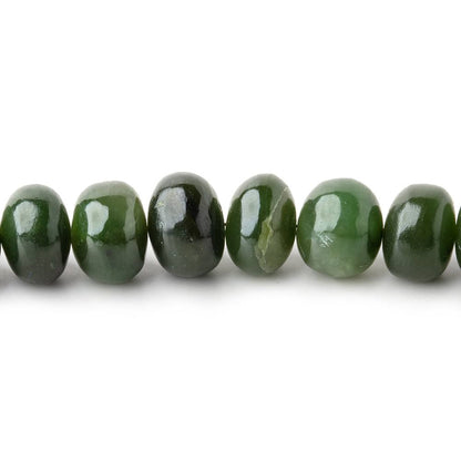 6.5-10mm Nephrite Jade Plain Rondelle Beads 18 inch 83 pieces