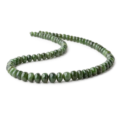 6.5-10mm Nephrite Jade Plain Rondelle Beads 18 inch 83 pieces