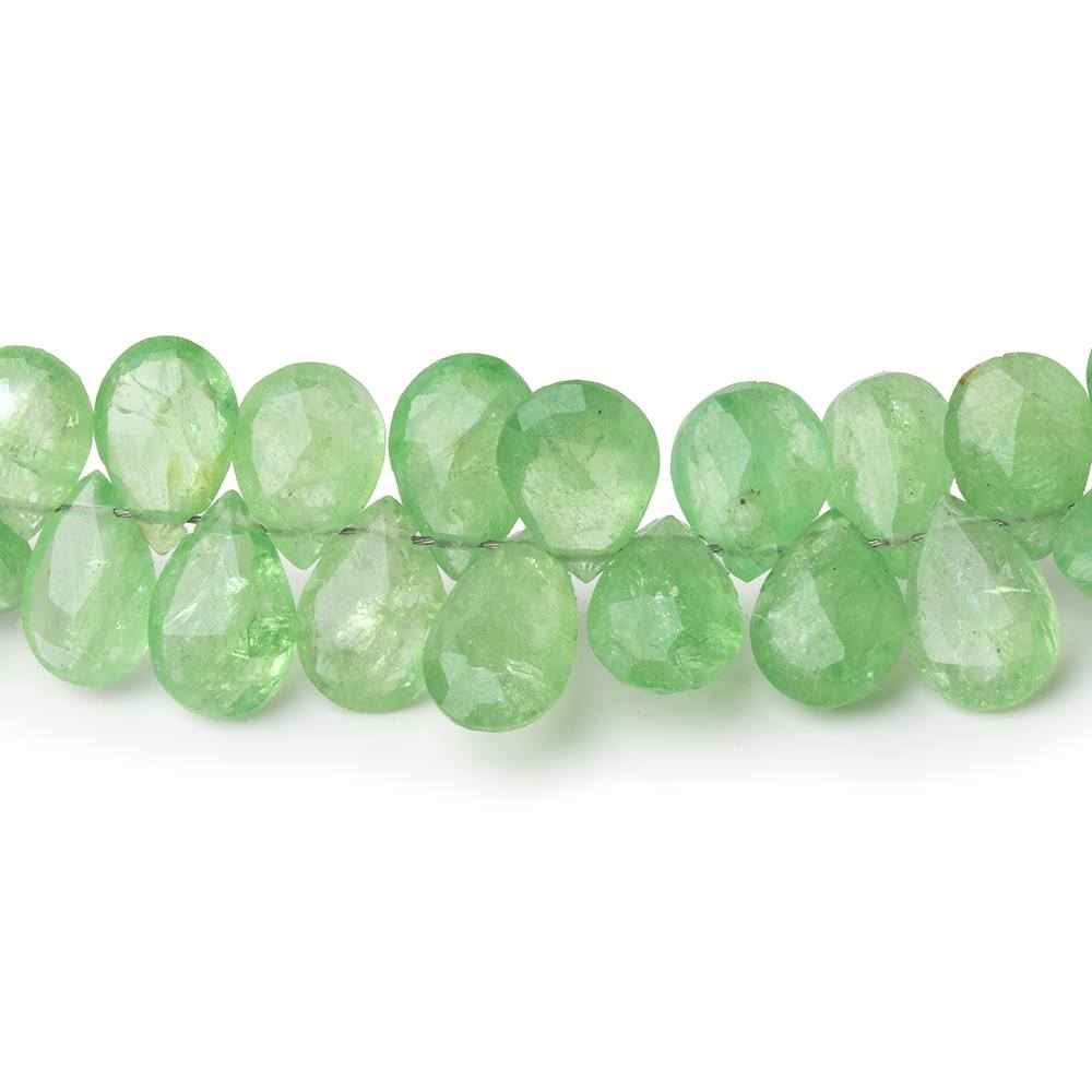 6.5-10mm Tsavorite Garnet Faceted Pear Beads 8 inch 76 pieces AA
