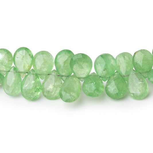 6.5-10mm Tsavorite Garnet Faceted Pear Beads 8 inch 76 pieces AA